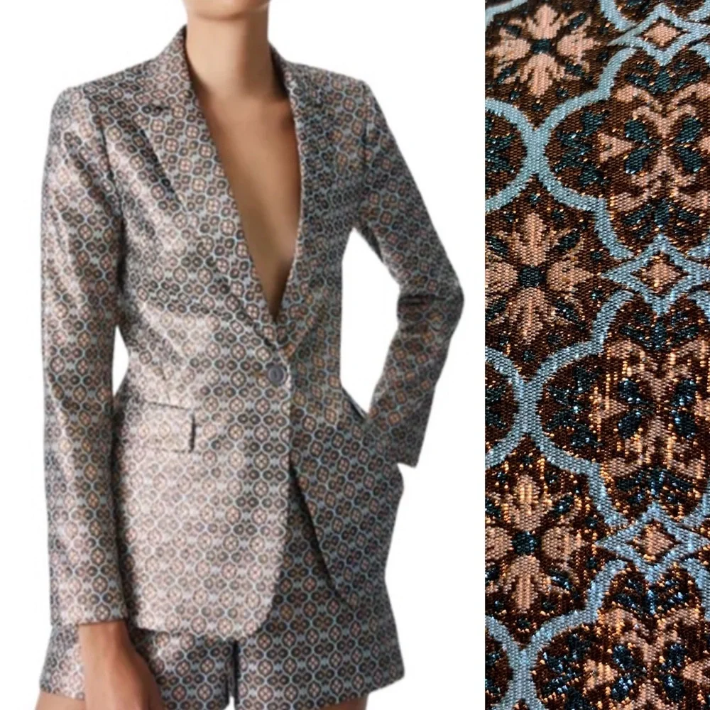 Alice + Olivia Macey Metallic Jacquard Blazer Size 10 NWT